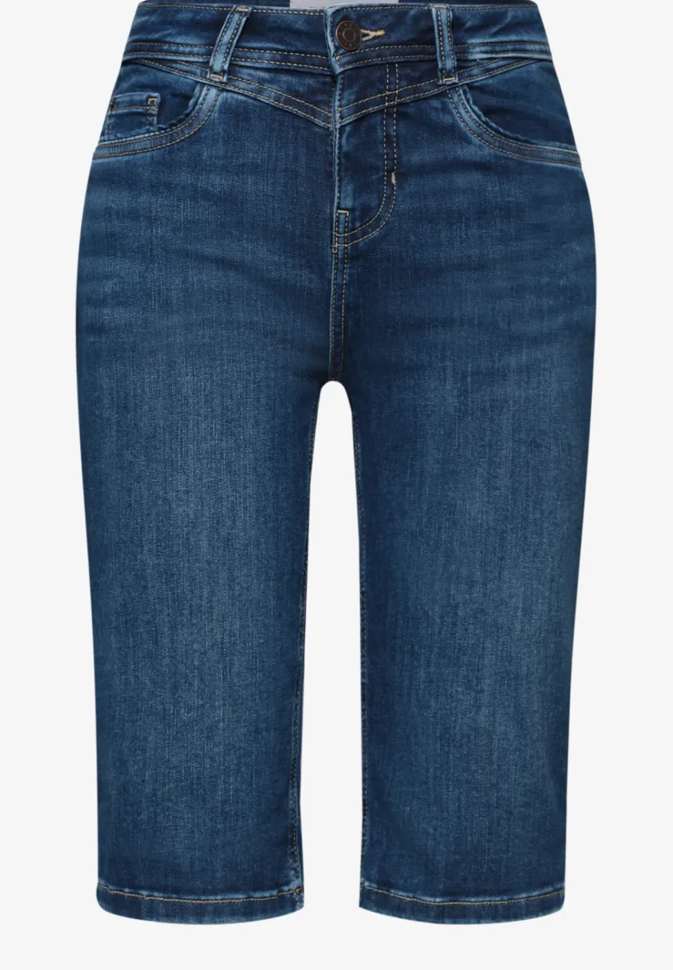 Bermuda en denim slim fit à revers