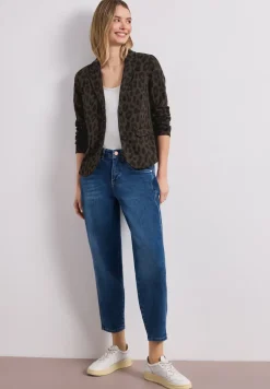 Blazer avec col à revers et motif léopard