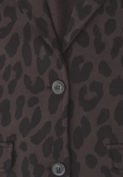 Blazer avec col à revers et motif léopard