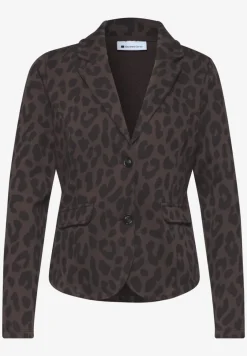 Blazer avec col à revers et motif léopard