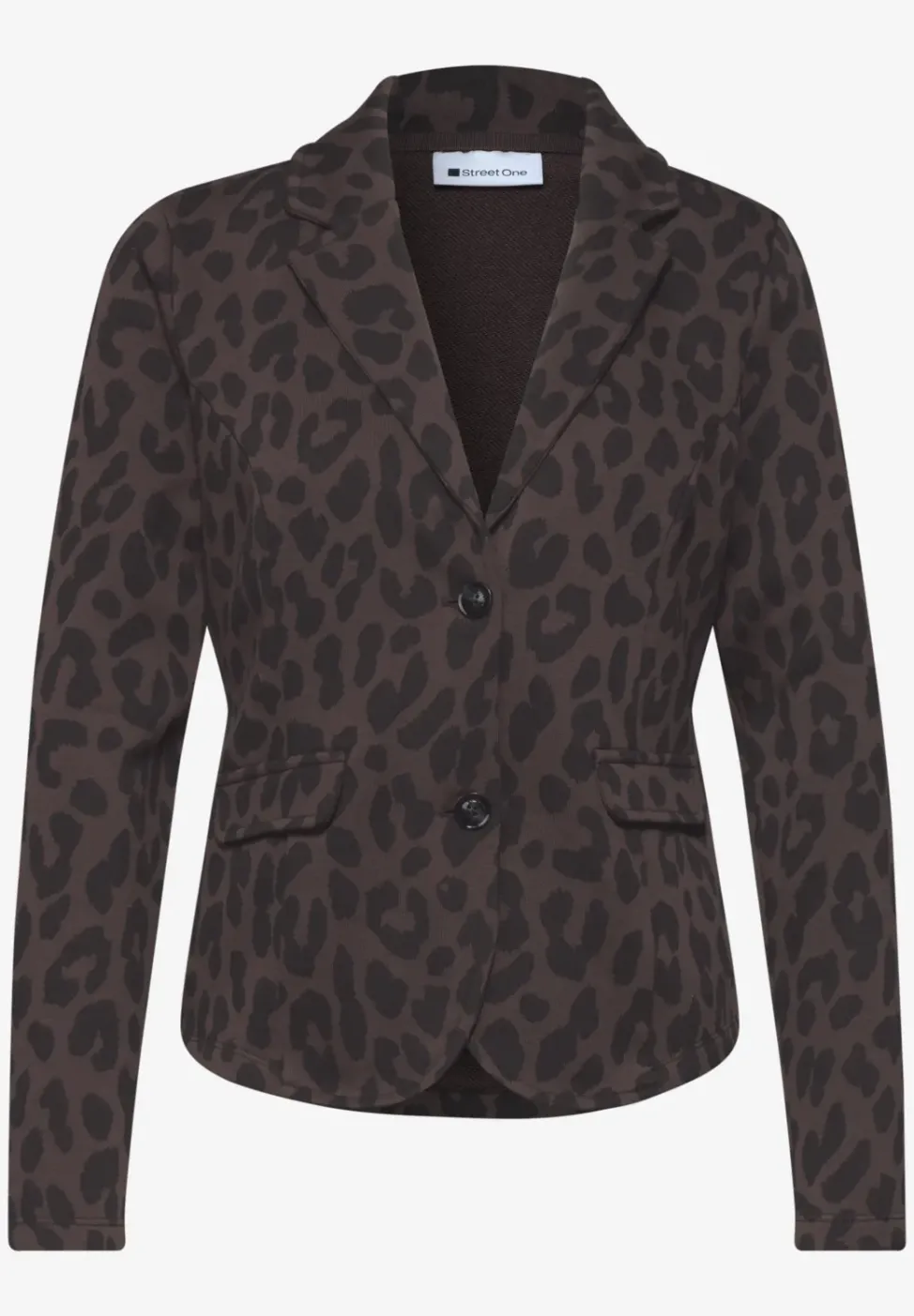 Blazer avec col à revers et motif léopard