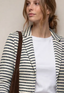 Blazer basique à rayures avec bouton