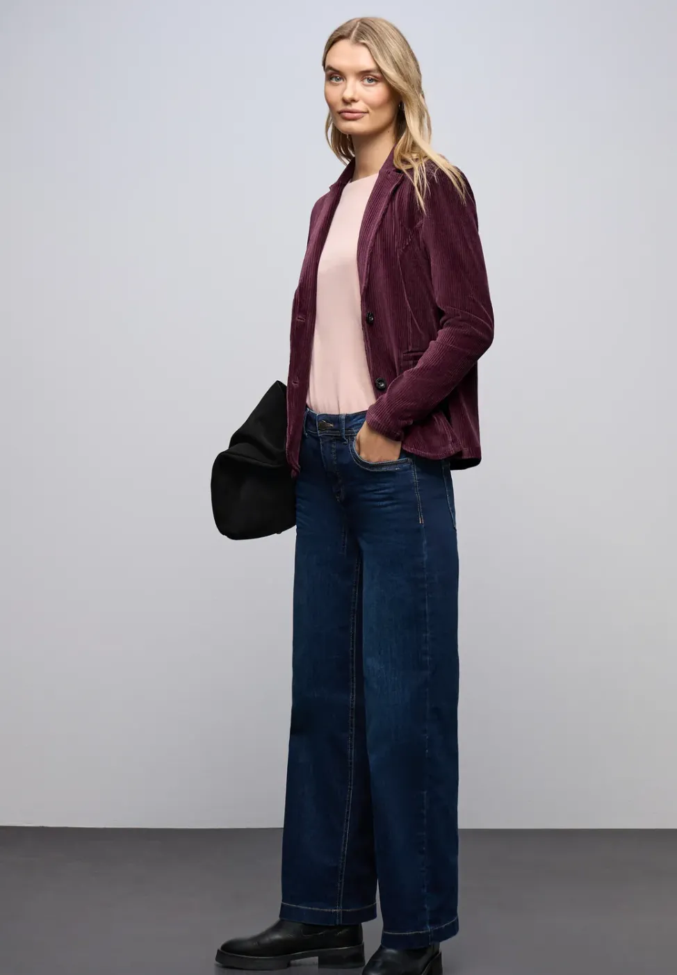 Blazer en velours côtelé doux