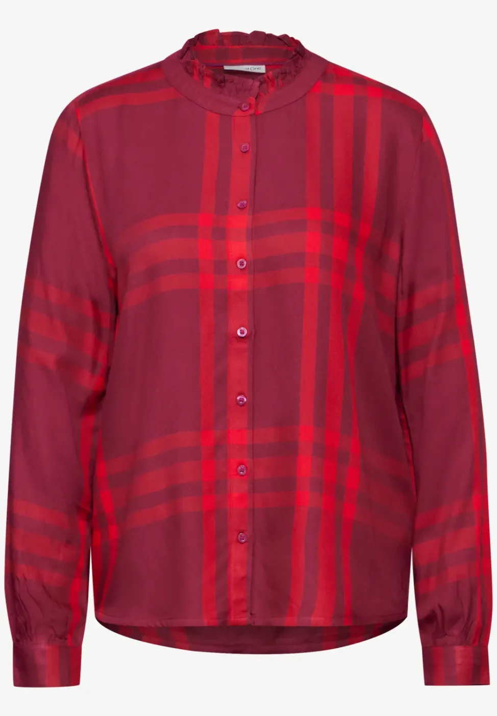 Blouse à carreaux avec volants