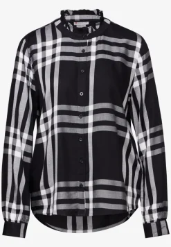 Blouse à carreaux avec volants
