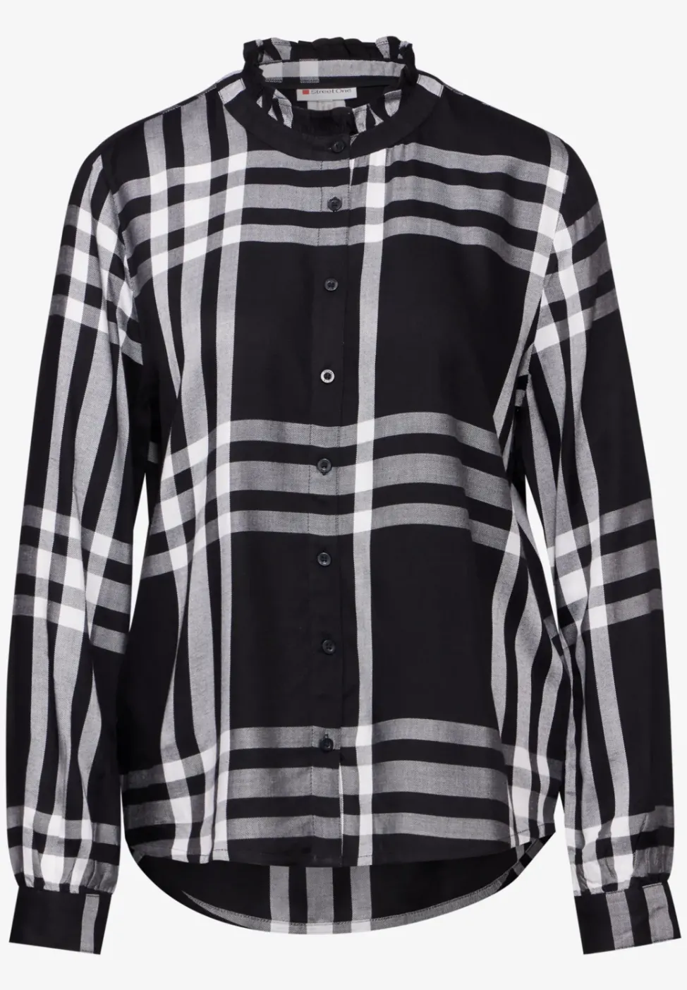Blouse à carreaux avec volants