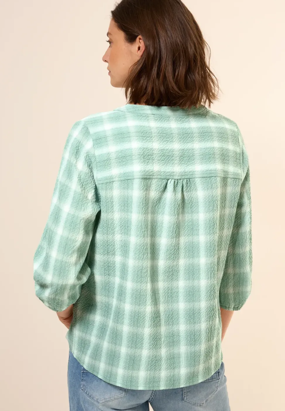 Blouse à carreaux structurés