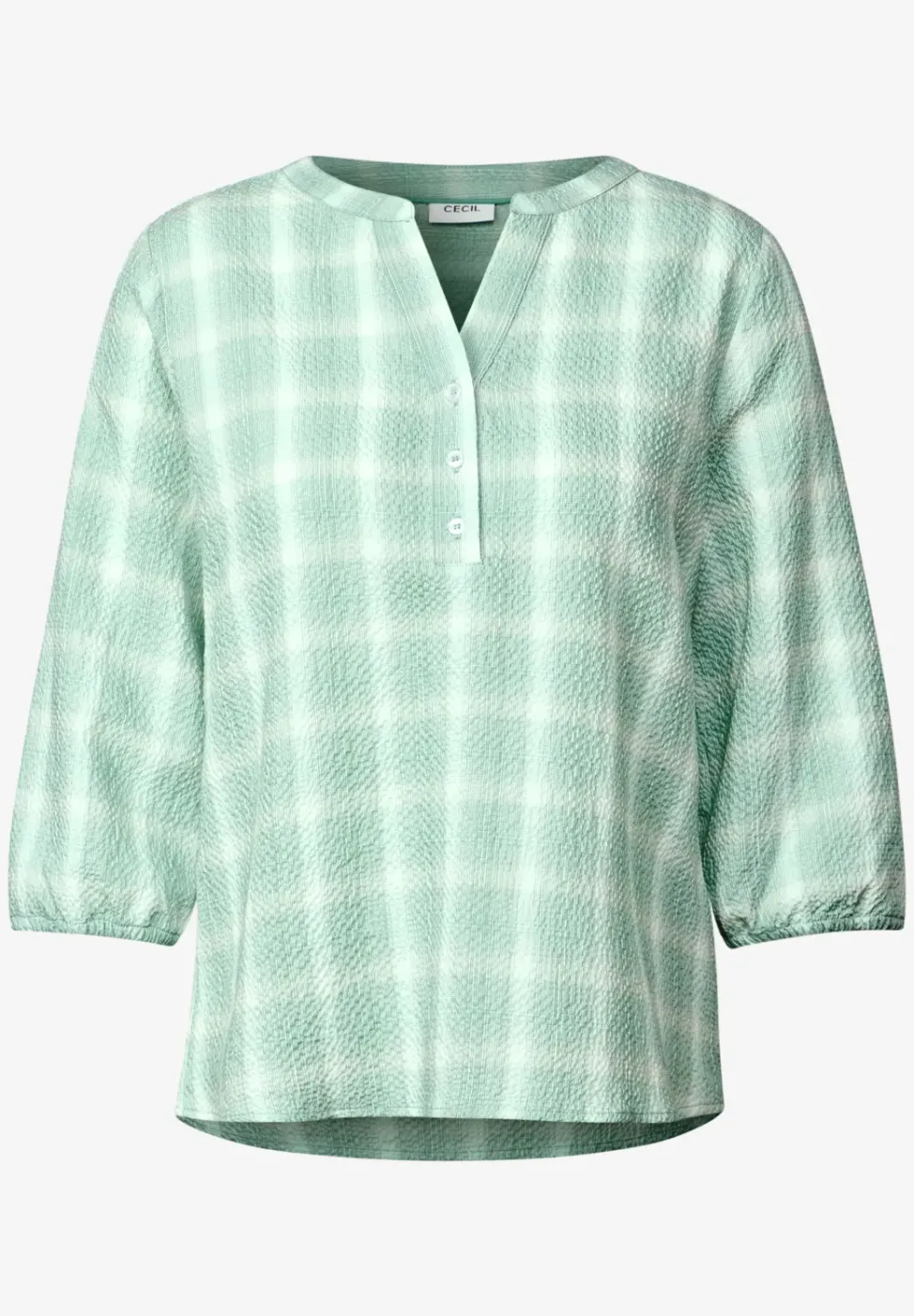 Blouse à carreaux structurés