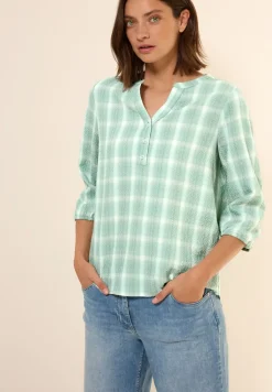 Blouse à carreaux structurés