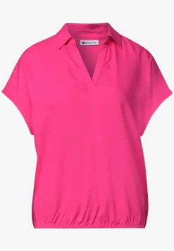 Blouse à col chemise et ourlet élastiqué