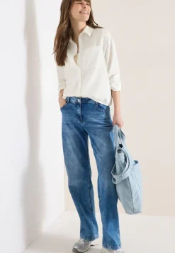 Blouse à col chemise et rayures