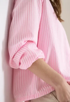 Blouse à col chemise et rayures