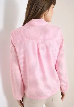 Blouse à col chemise et rayures