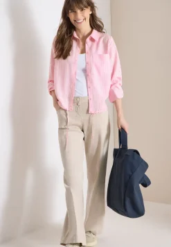Blouse à col chemise et rayures
