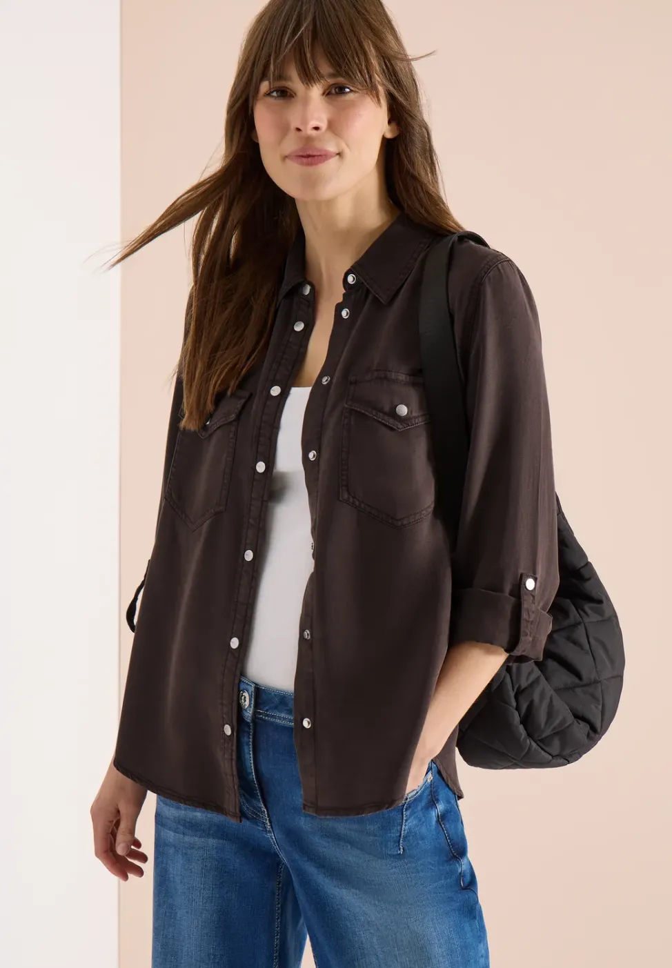 Blouse à col chemise et turn-up