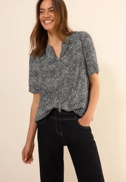 Blouse à col fendu à motifs