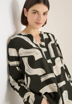 Blouse à col fendu à motifs