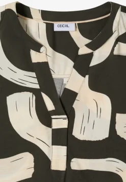 Blouse à col fendu à motifs