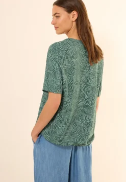 Blouse à col fendu à motifs