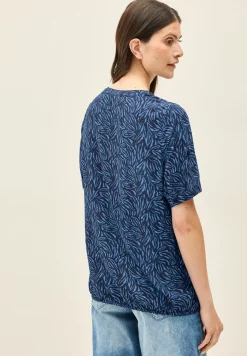 Blouse à col fendu à motifs
