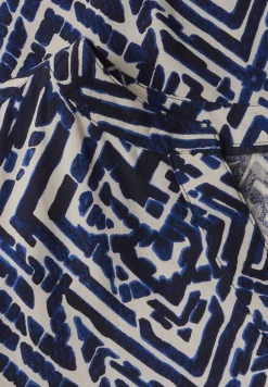 Blouse à col fendu à motifs