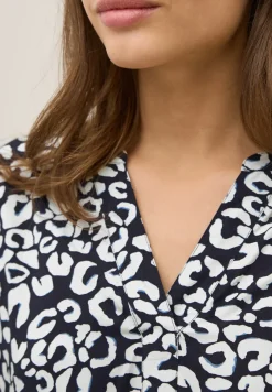 Blouse à col fendu à motifs