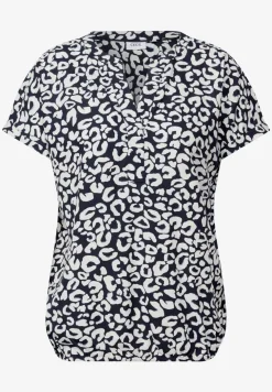 Blouse à col fendu à motifs