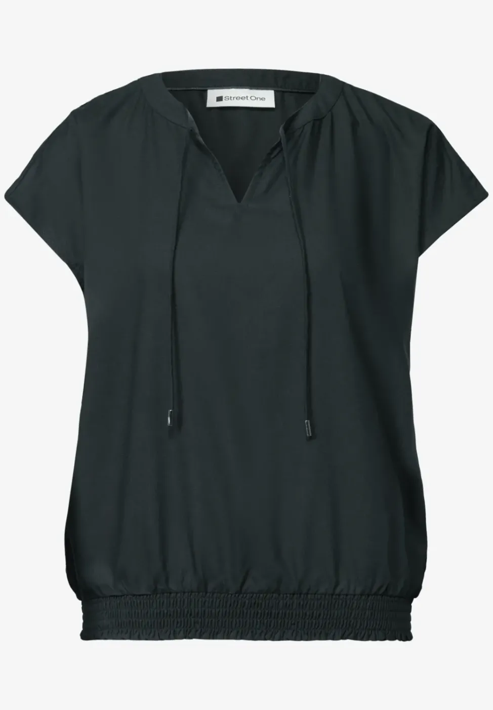 Blouse à col fendu avec détail smocké