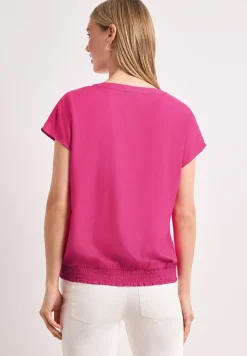 Blouse à col fendu avec détail smocké