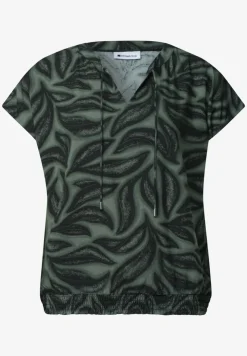 Blouse à col fendu avec détail smocké