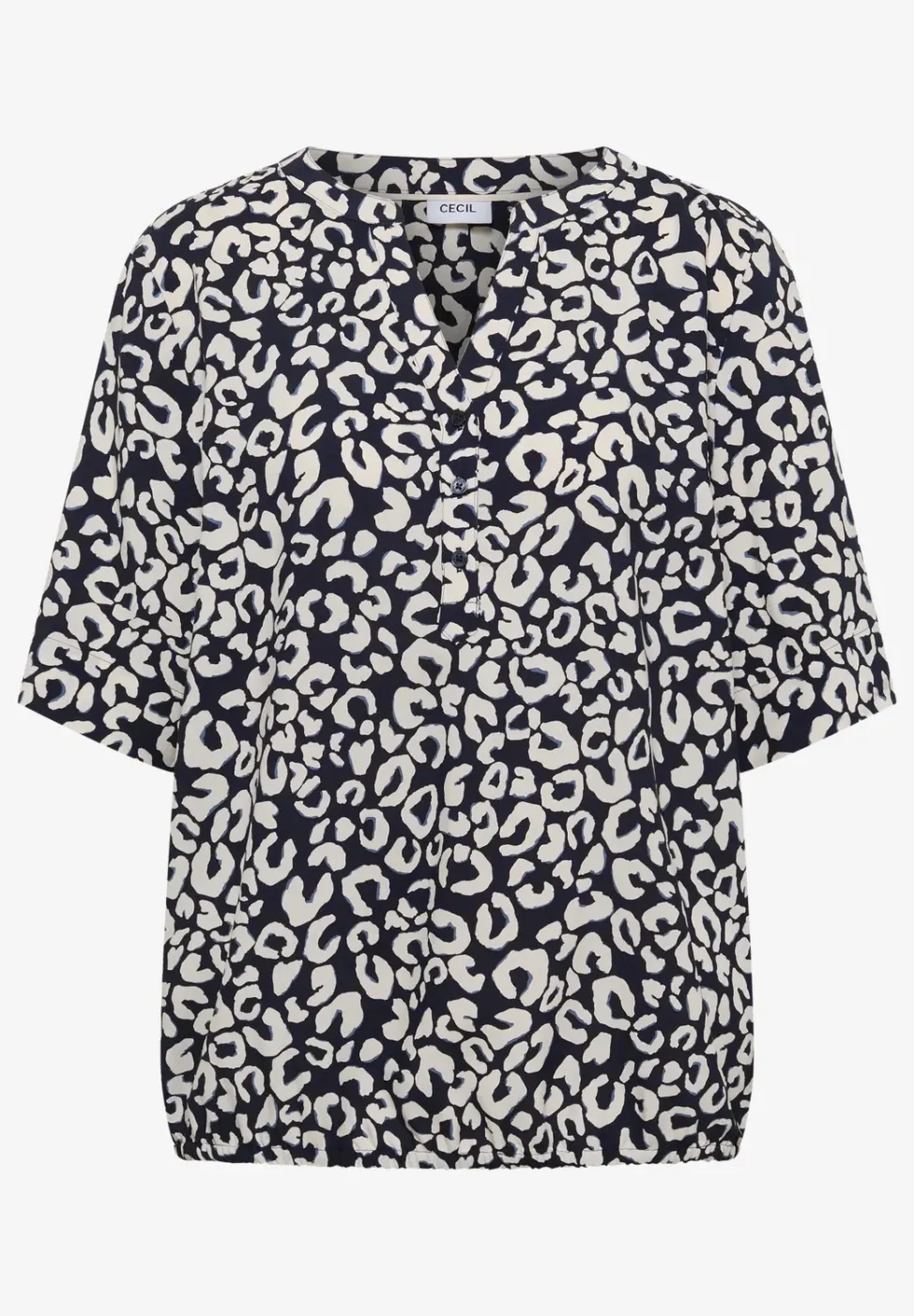 Blouse à col fendu avec motif léopard