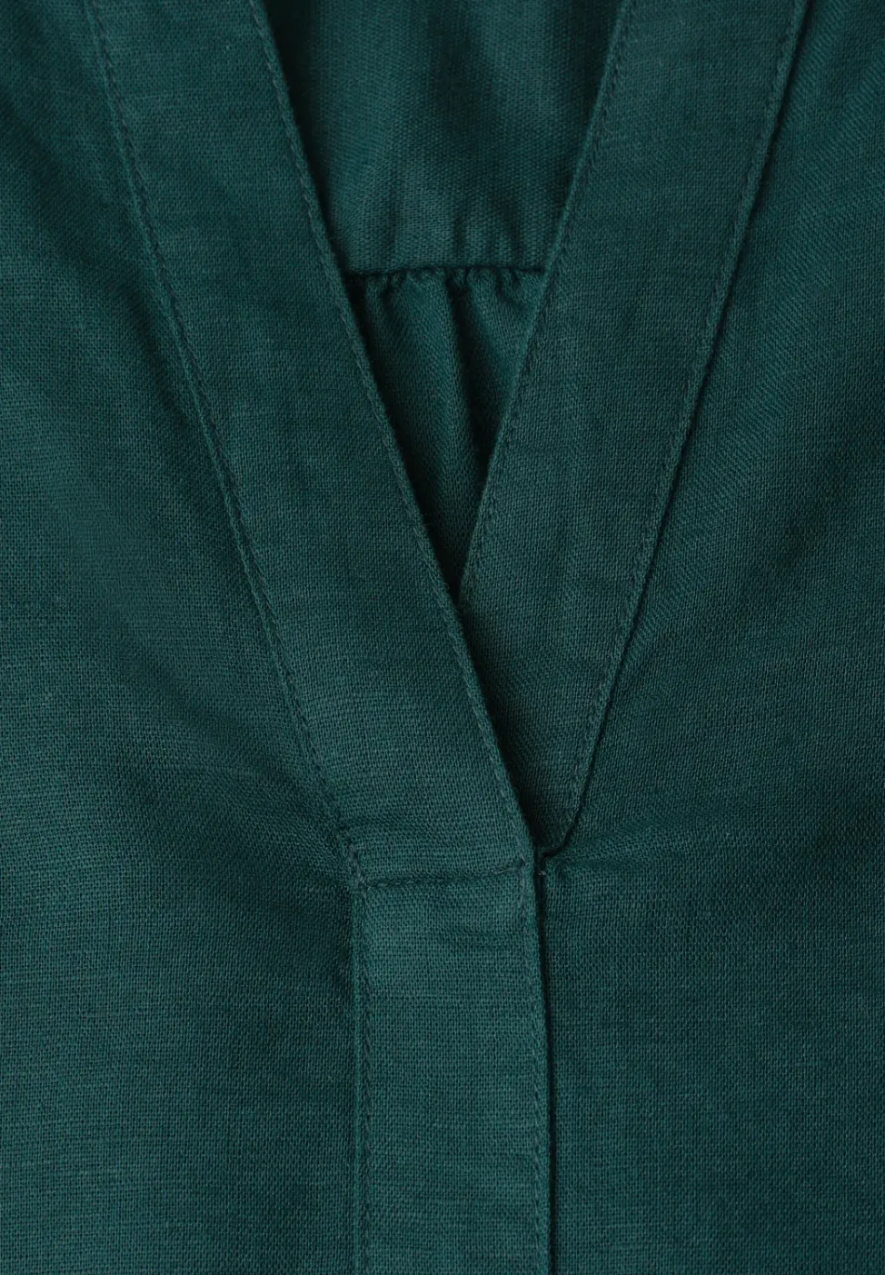 Blouse à col fendu en lin mélangé