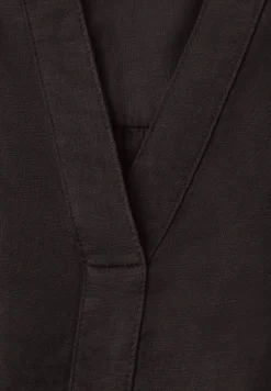 Blouse à col fendu en lin mélangé
