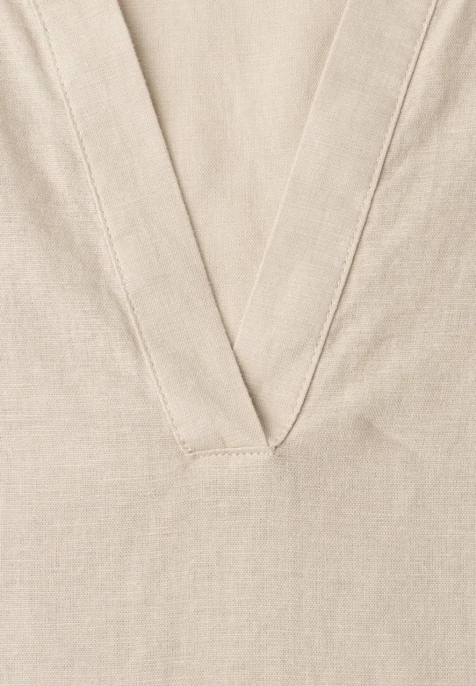 Blouse à col fendu en lin mélangé