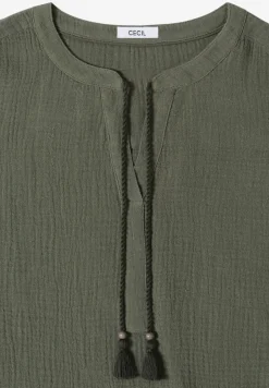 Blouse à col fendu en mousseline de soie