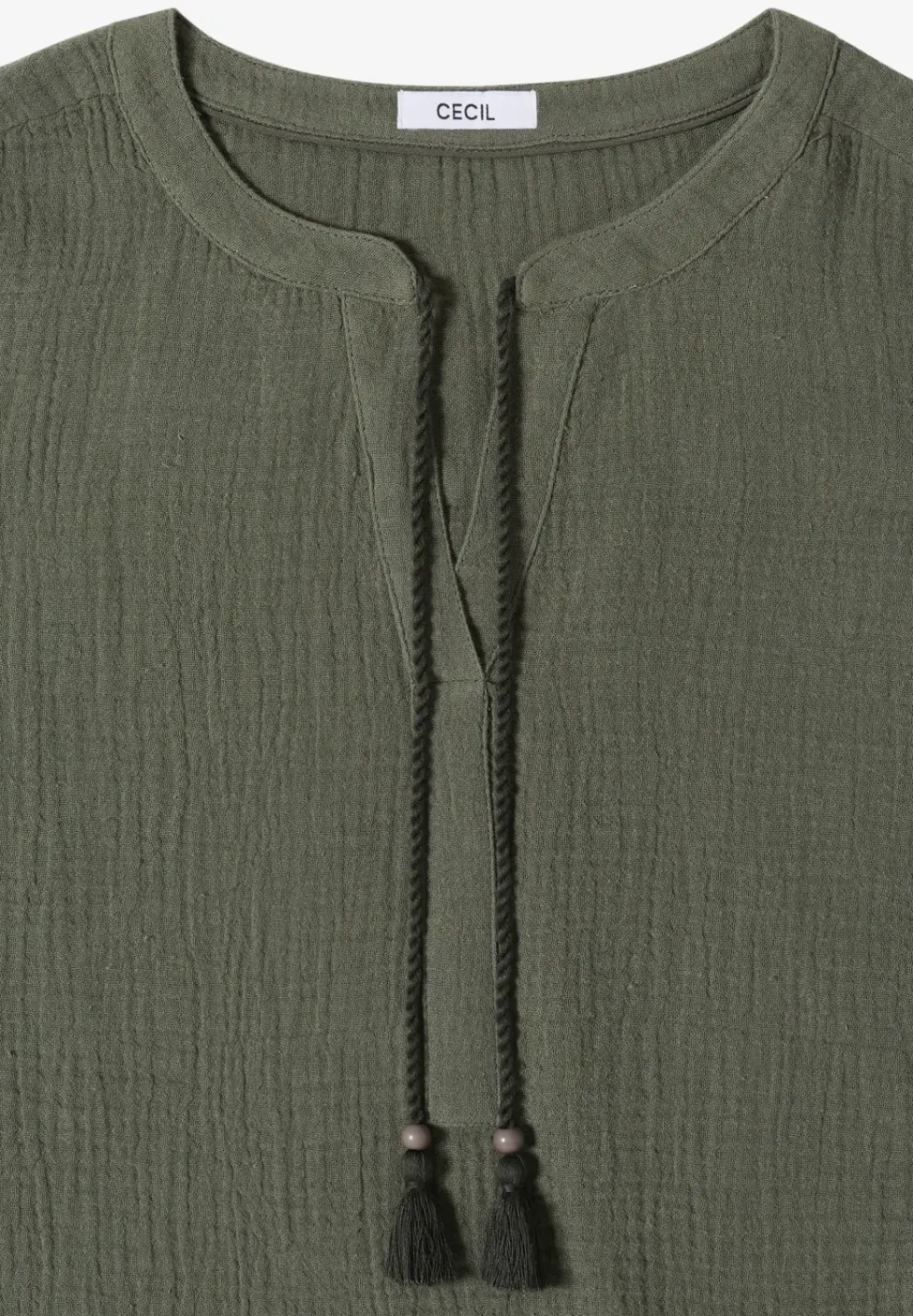 Blouse à col fendu en mousseline de soie