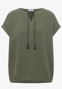 Blouse à col fendu en mousseline de soie