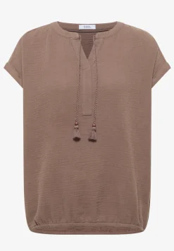 Blouse à col fendu en mousseline de soie