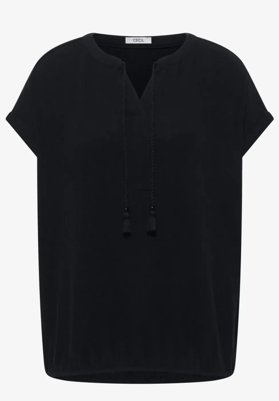 Blouse à col fendu en mousseline de soie