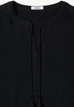 Blouse à col fendu en mousseline de soie