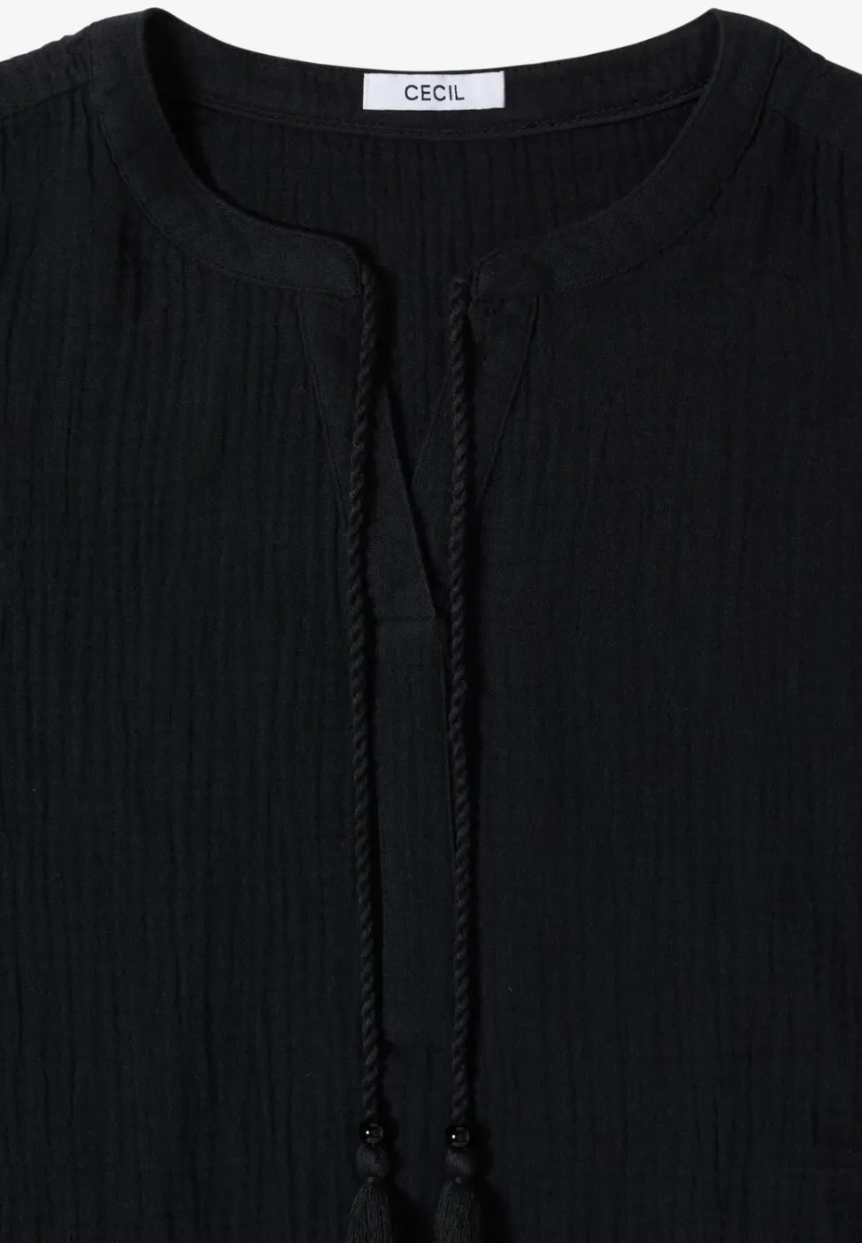 Blouse à col fendu en mousseline de soie