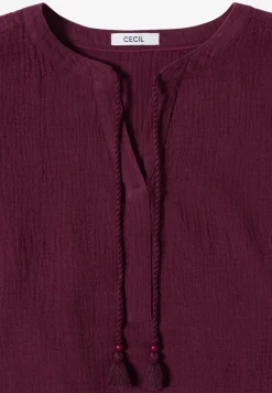 Blouse à col fendu en mousseline de soie