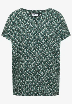 Blouse à col fendu et imprimé minimal
