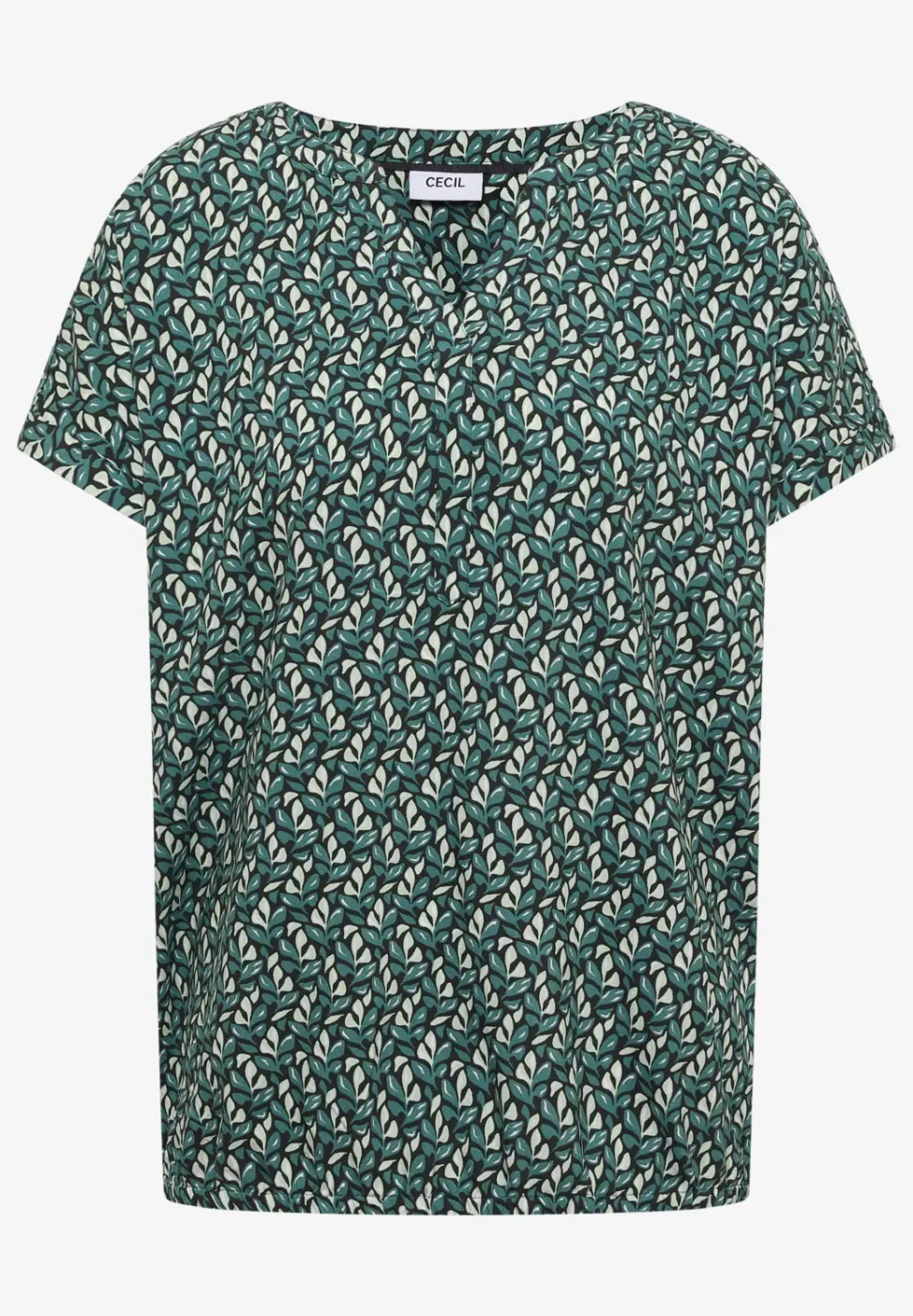 Blouse à col fendu et imprimé minimal