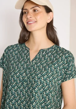 Blouse à col fendu et imprimé minimal