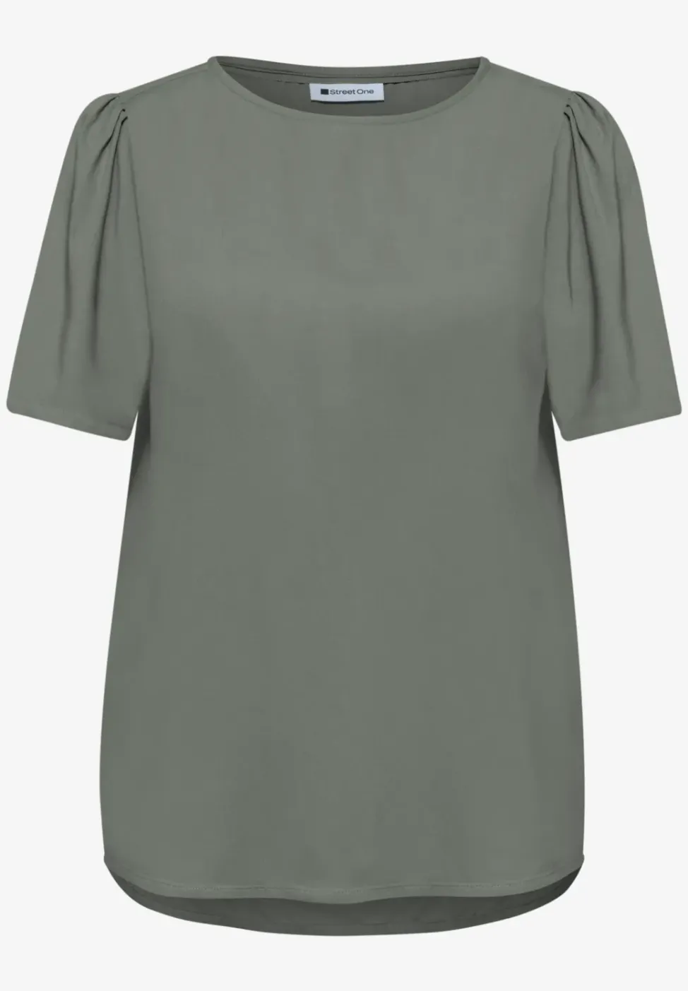 Blouse à col rond et manches courtes bouffantes