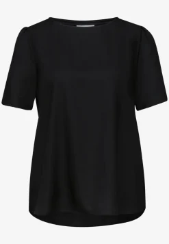 Blouse à col rond et manches courtes bouffantes