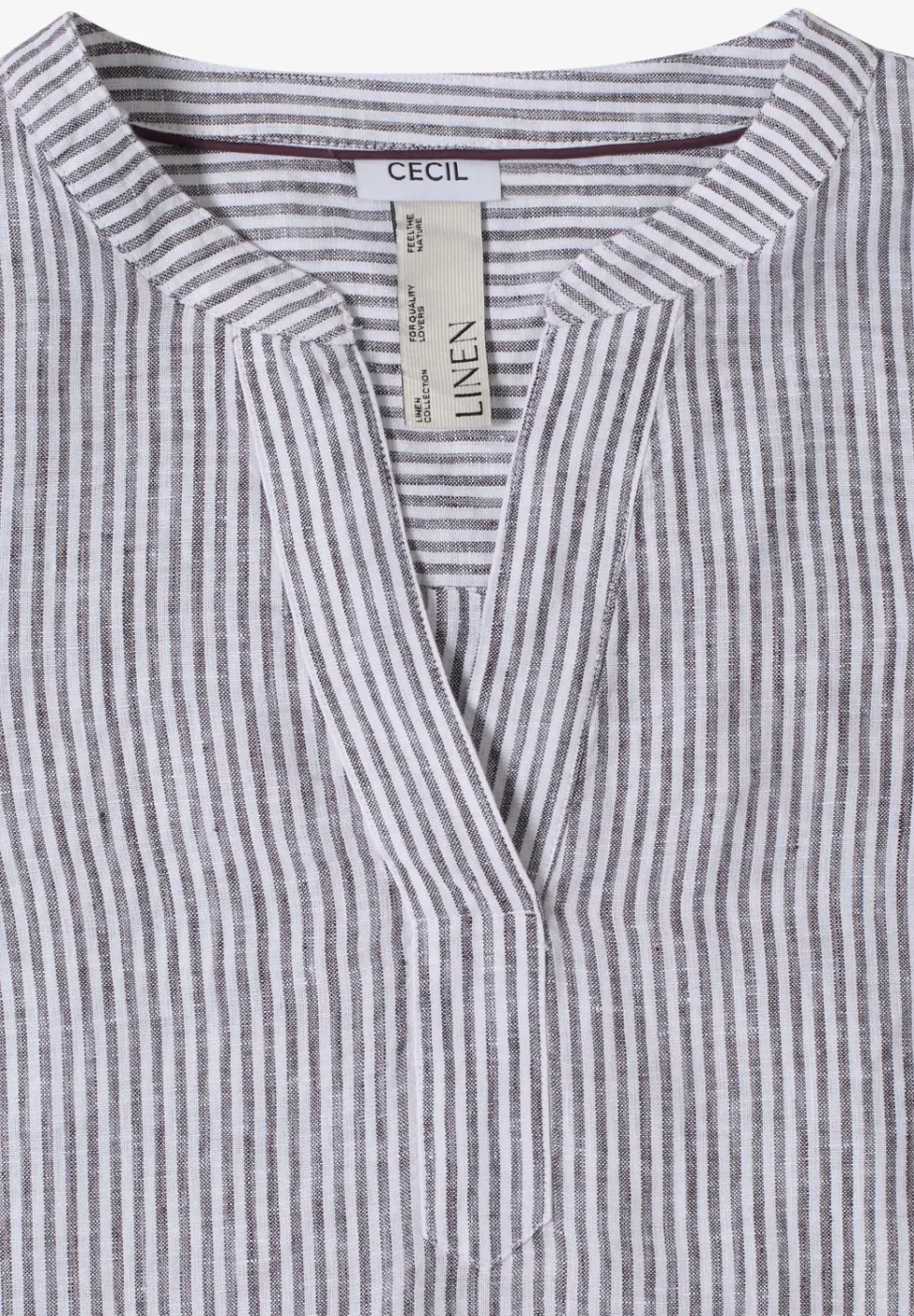 Blouse à manches 3/4 avec col fendu en lin