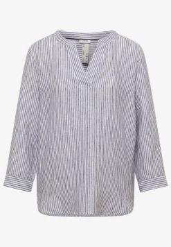 Blouse à manches 3/4 avec col fendu en lin