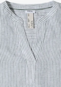 Blouse à manches 3/4 avec col fendu en lin